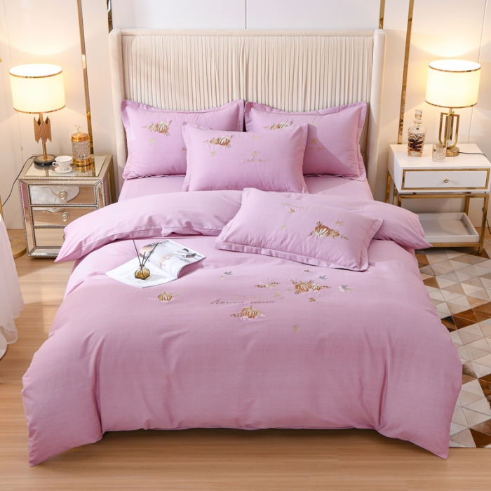 91家纺网 家纺一手货源 找家纺 （总）百花王 2022新款全棉绣花刺绣四件套