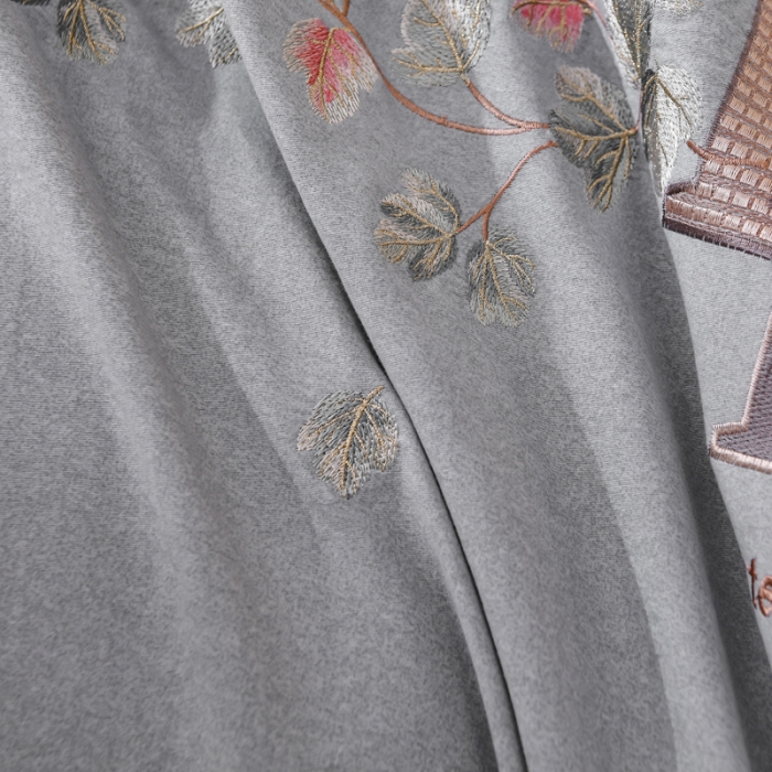 91家纺网 家纺一手货源 找家纺 百花王 2021新款全棉绣花刺绣四件套 浅灰