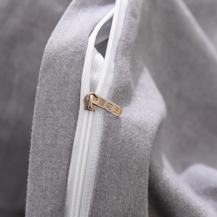 91家纺网 家纺一手货源 找家纺 百花王 2021新款全棉绣花刺绣四件套 深灰