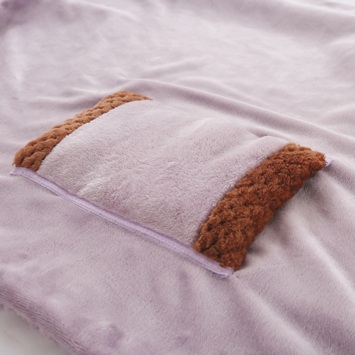 91家纺网 家纺一手货源 找家纺 暖居家纺2021新款多功能暖手护膝毯 优雅粉