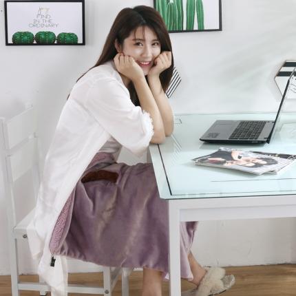 暖居家纺2021新款多功能暖手护膝毯 优雅粉