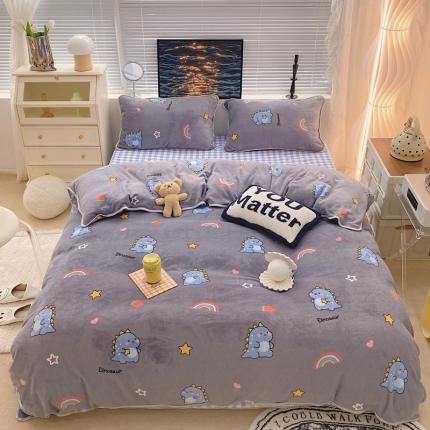 91家纺网 家纺一手货源 找家纺 （总）顾里家纺2021新款ins韩国高端保暖牛奶绒四件套