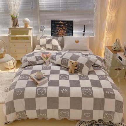 91家纺网 家纺一手货源 找家纺 （总）顾里家纺2021新款ins韩国高端保暖牛奶绒四件套