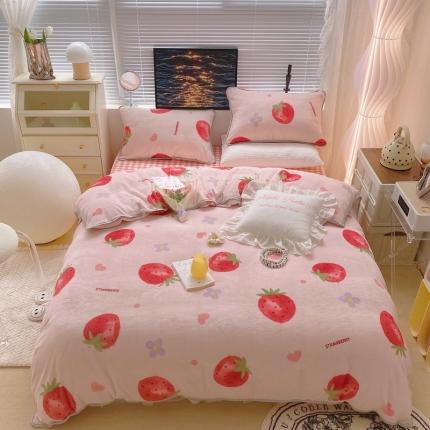 91家纺网 家纺一手货源 找家纺 （总）顾里家纺2021新款ins韩国高端保暖牛奶绒四件套