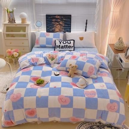 91家纺网 家纺一手货源 找家纺 （总）顾里家纺2021新款ins韩国高端保暖牛奶绒四件套