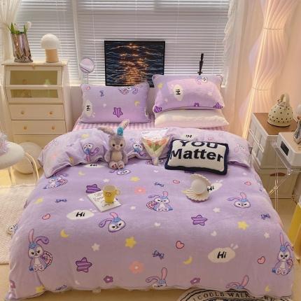 91家纺网 家纺一手货源 找家纺 （总）顾里家纺2021新款ins韩国高端保暖牛奶绒四件套