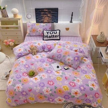 91家纺网 家纺一手货源 找家纺 （总）顾里家纺2021新款ins韩国高端保暖牛奶绒四件套