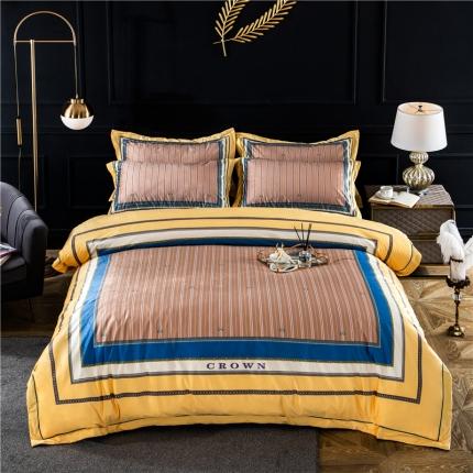 91家纺网 家纺一手货源 找家纺 （总）青竹苑 2021新款真丝绒数码印花四件套