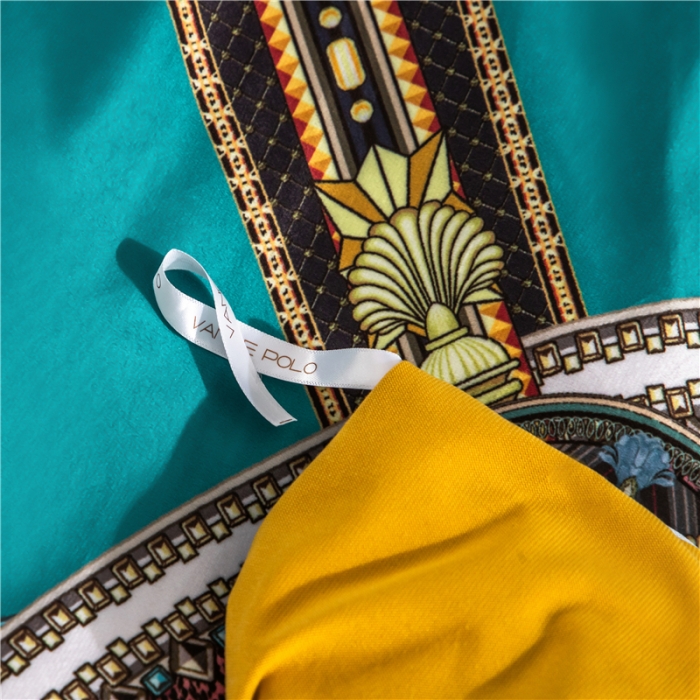 91家纺网 家纺一手货源 找家纺 青竹苑 2021新款真丝绒数码印花四件套 卡戴珊-兰