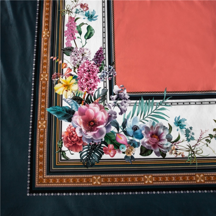 91家纺网 家纺一手货源 找家纺 青竹苑 2021新款真丝绒数码印花四件套 祖玛珑-兰