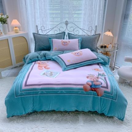 91家纺网 家纺一手货源 找家纺 （总）青竹苑 2021新款宝宝绒大版数码印花四件套