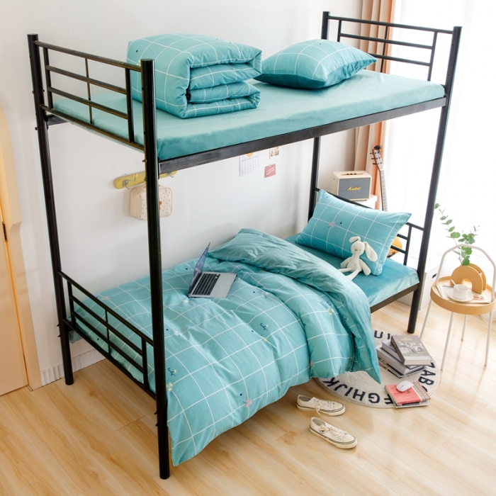 91家纺网 家纺一手货源 找家纺 鑫宇 2022新款棉加绒学生三件套 浮华之城-绿