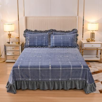 91家纺网 家纺一手货源 找家纺 （总）爱妮玖玖家纺 2021新款素印款牛奶绒花边床单