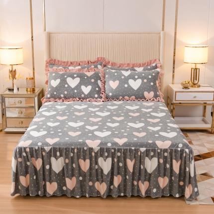 91家纺网 家纺一手货源 找家纺 （总）爱妮玖玖家纺 2021新款素印款牛奶绒单层床裙