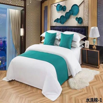 91家纺网 家纺一手货源 找家纺 安力森/诚臻酒店用品 23新款纯色床尾巾不接受退货 棉麻青绿 