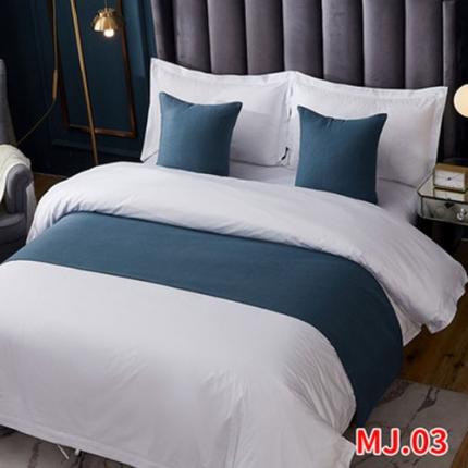 91家纺网 家纺一手货源 找家纺 安力森/诚臻酒店用品 23新款纯色床尾巾不接受退货 棉麻深蓝 