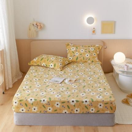 91家纺网 家纺一手货源 找家纺 （总）时光里 2021新款230克牛奶绒印花单床笠