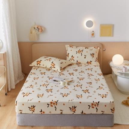 91家纺网 家纺一手货源 找家纺 （总）时光里 2021新款230克牛奶绒印花单床笠