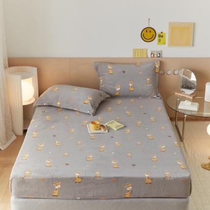 91家纺网 家纺一手货源 找家纺 （总）时光里 2021新款230克牛奶绒印花单床笠