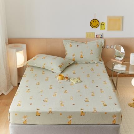 91家纺网 家纺一手货源 找家纺 （总）时光里 2021新款230克牛奶绒印花单床笠