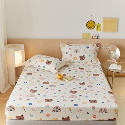 91家纺网 家纺一手货源 找家纺 （总）时光里 2021新款230克牛奶绒印花单床笠