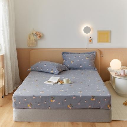 91家纺网 家纺一手货源 找家纺 （总）时光里 2021新款230克牛奶绒印花单床笠