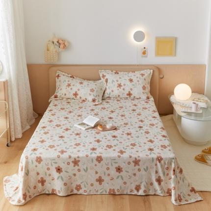 91家纺网 家纺一手货源 找家纺 （总）时光里 2021新款230克牛奶绒印花单床单