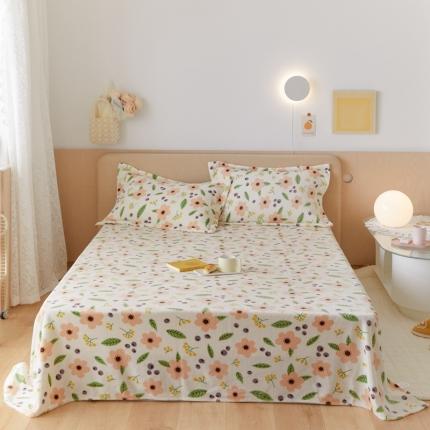 91家纺网 家纺一手货源 找家纺 （总）时光里 2021新款230克牛奶绒印花单床单