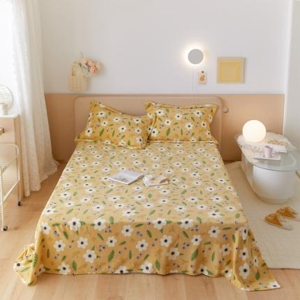 91家纺网 家纺一手货源 找家纺 （总）时光里 2021新款230克牛奶绒印花单床单