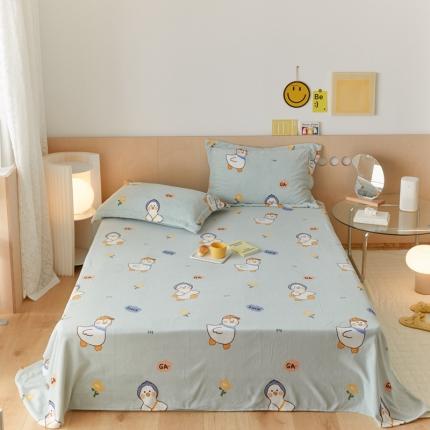 91家纺网 家纺一手货源 找家纺 （总）时光里 2021新款230克牛奶绒印花单床单