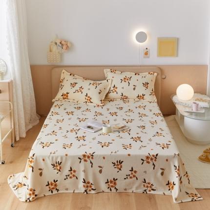 91家纺网 家纺一手货源 找家纺 （总）时光里 2021新款230克牛奶绒印花单床单