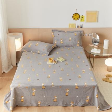 91家纺网 家纺一手货源 找家纺 （总）时光里 2021新款230克牛奶绒印花单床单