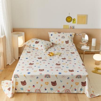 91家纺网 家纺一手货源 找家纺 （总）时光里 2021新款230克牛奶绒印花单床单