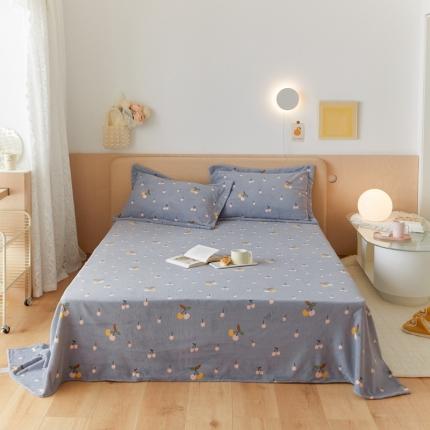 91家纺网 家纺一手货源 找家纺 （总）时光里 2021新款230克牛奶绒印花单床单