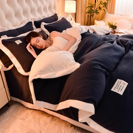 91家纺网 家纺一手货源 找家纺 （总）印季 2023新款泰迪绒花边四件套