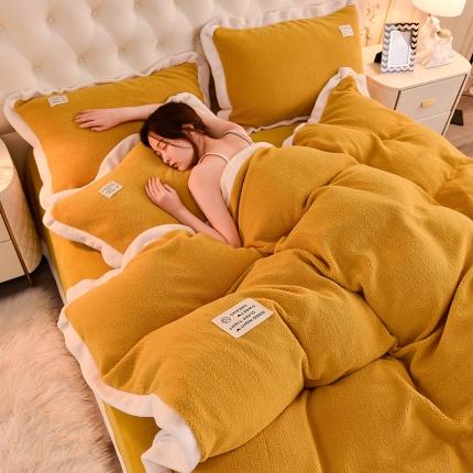 91家纺网 家纺一手货源 找家纺 （总）印季 2023新款泰迪绒花边四件套