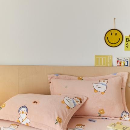 91家纺网 家纺一手货源 找家纺 （总）时光里 2021新款230克牛奶绒印花枕套