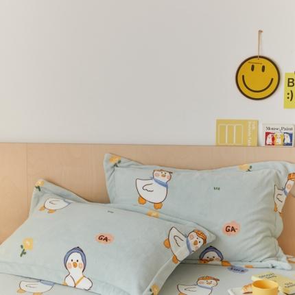 91家纺网 家纺一手货源 找家纺 （总）时光里 2021新款230克牛奶绒印花枕套