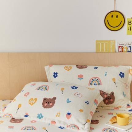 91家纺网 家纺一手货源 找家纺 （总）时光里 2021新款230克牛奶绒印花枕套