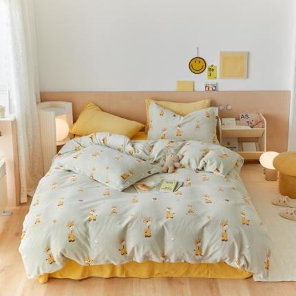 91家纺网 家纺一手货源 找家纺 （总）时光里 2021新款230克牛奶绒印花单被套