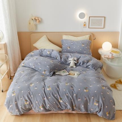 91家纺网 家纺一手货源 找家纺 （总）时光里 2021新款230克牛奶绒印花单被套