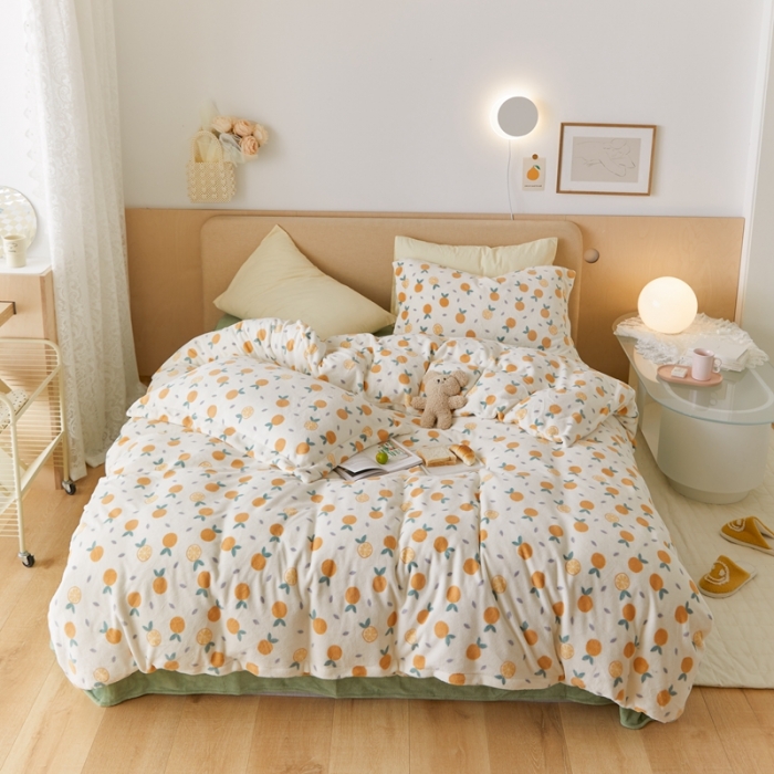 91家纺网 家纺一手货源 找家纺 （总）时光里 2021新款230克牛奶绒印花单被套