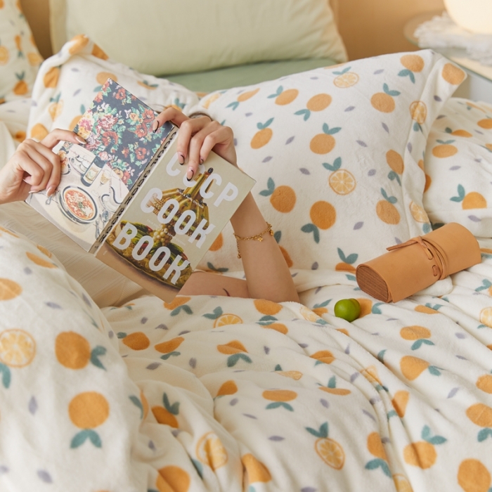 91家纺网 家纺一手货源 找家纺 （总）时光里 2021新款230克牛奶绒印花单被套