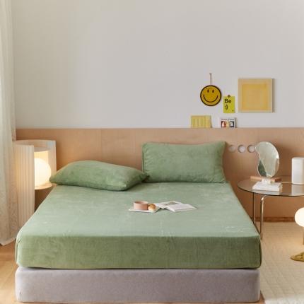 91家纺网 家纺一手货源 找家纺 （总）时光里 2021新款230克牛奶绒纯色单床笠