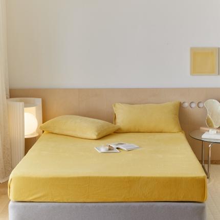 91家纺网 家纺一手货源 找家纺 （总）时光里 2021新款230克牛奶绒纯色单床笠