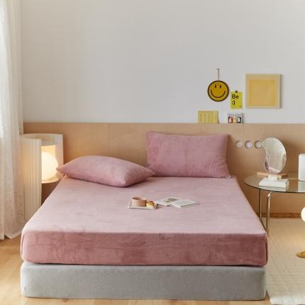 91家纺网 家纺一手货源 找家纺 （总）时光里 2021新款230克牛奶绒纯色单床笠