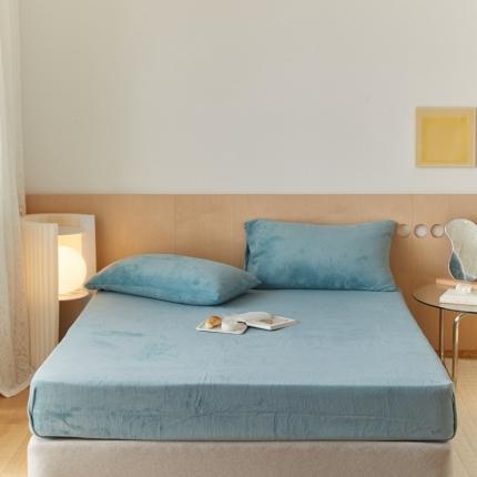 91家纺网 家纺一手货源 找家纺 （总）时光里 2021新款230克牛奶绒纯色单床笠