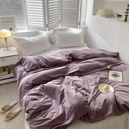 91家纺网 家纺一手货源 找家纺 例外Home2023新款天鹅绒四件套系列-被套 藕紫