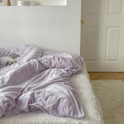 91家纺网 家纺一手货源 找家纺 例外Home2023新款天鹅绒四件套系列-被套 香芋紫