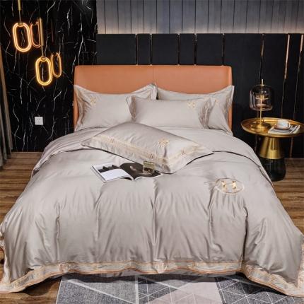 星尚 2021新款秋冬100支长绒棉四件套-艾玛 灰色